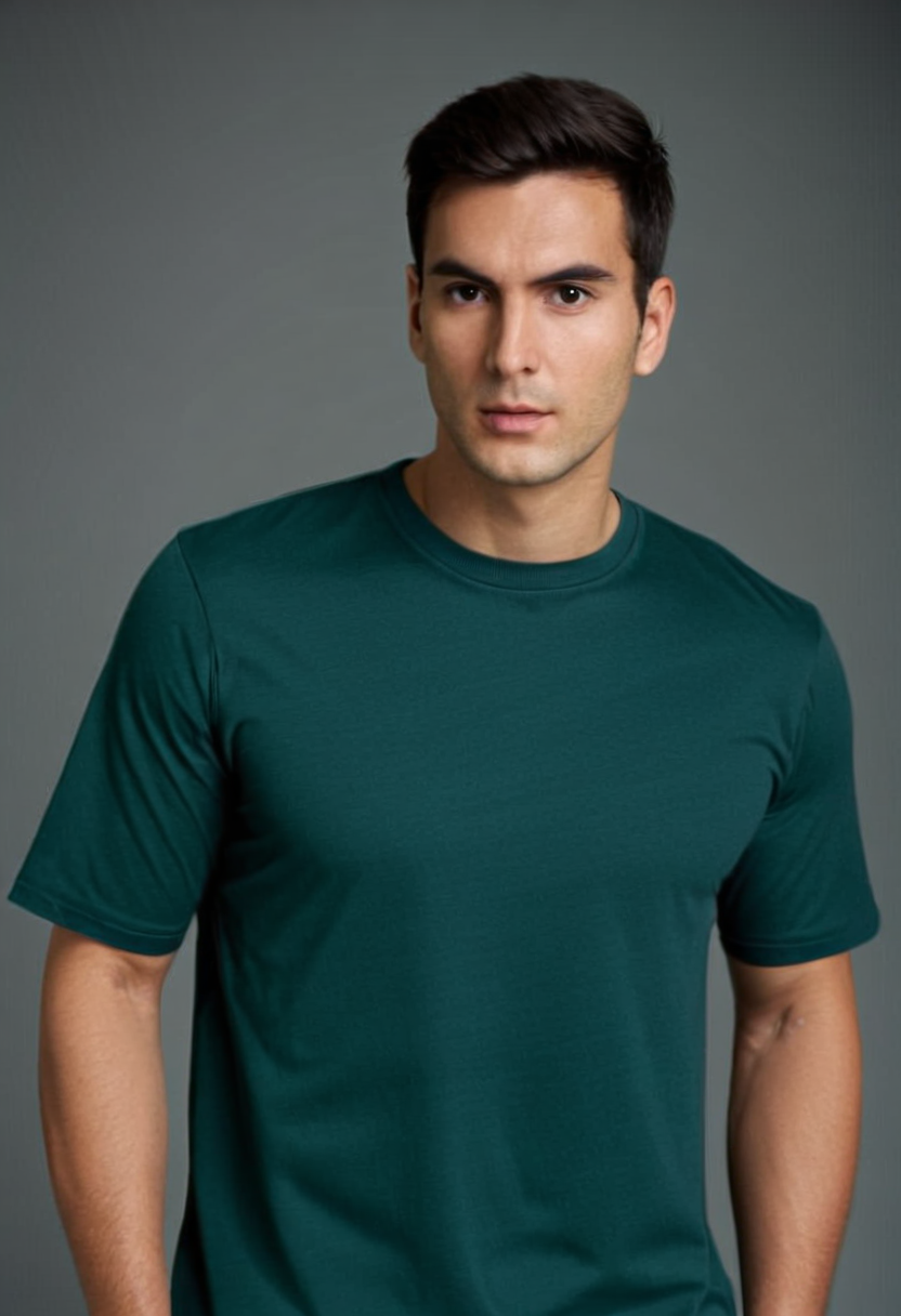 dark green Plain T-Shirt