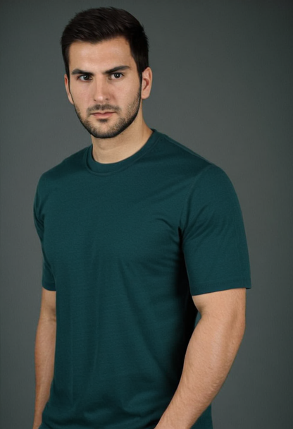 dark green Plain T-Shirt