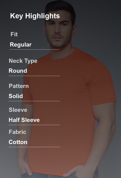 Orange Plain T-Shirt